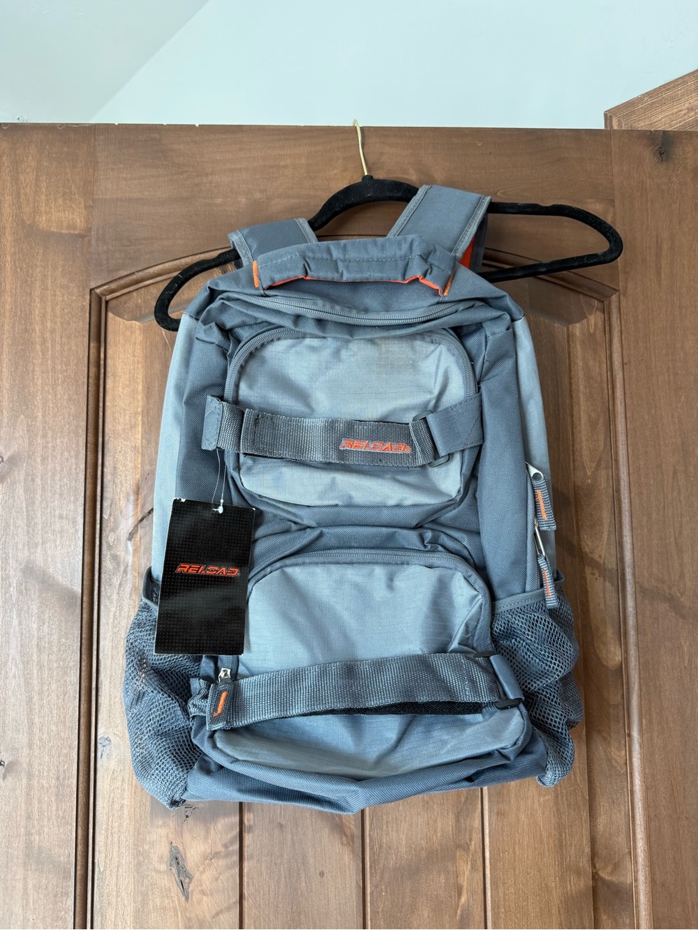 Unbranded Men's Gray Backpack with Orange Accents - Multi-Pocket Commuter Pack